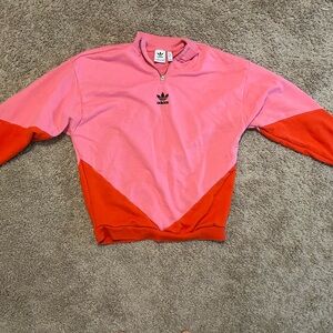 Adidas pink and red pullover sweatshirt size S/ M